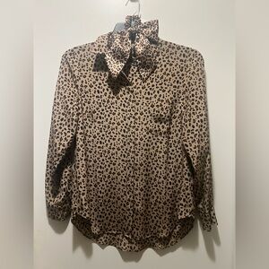 NWOT J. Crew Tan Leopard Print Silk Blouse